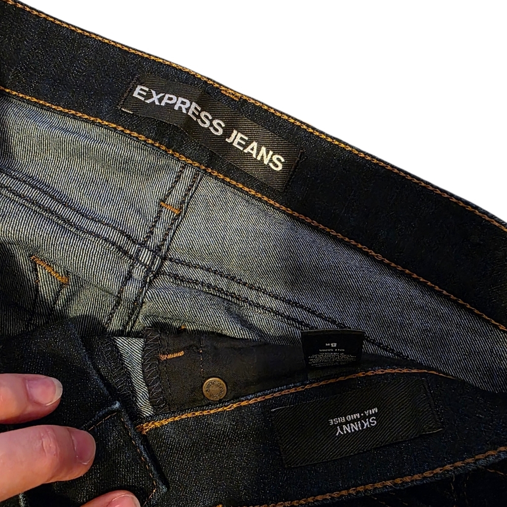 Express Women's Skinny Jeans - Dark Wash - Picture 2 of 4